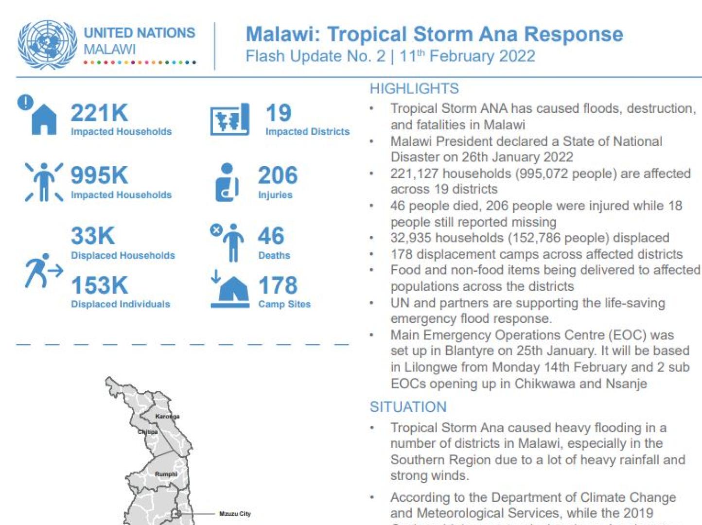 Malawi Floods Flash Update - 11th Feb 2022