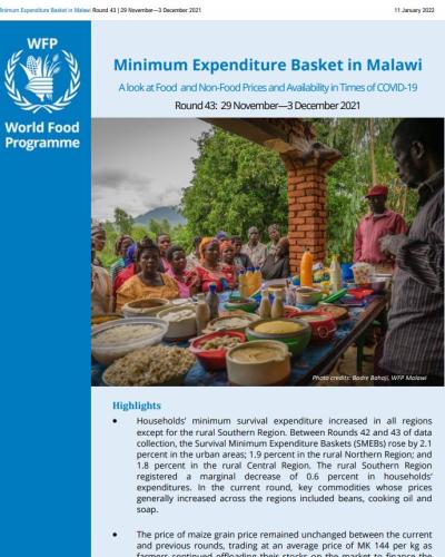 WFP Minimum Expenditure Basket Round 43: 29 November-3 December 2021