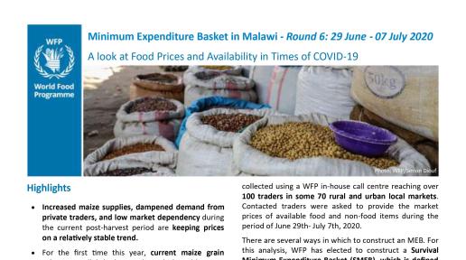 Minimum Expenditure Basket in Malawi Round 6