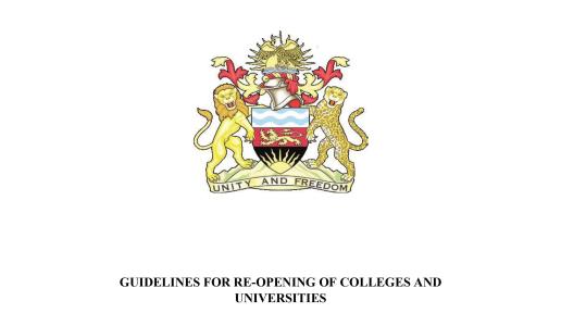 Guidelines for Re-Opening of Colleges and Universities